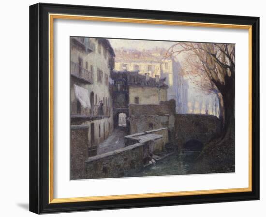 Ca' Del Borghett Near Porta Garibaldi in Milan, Italy-Eric Ravilious-Framed Giclee Print