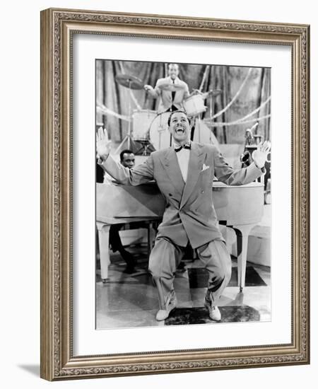 Cab Calloway, Flamboyant African America Bandleader and Singer with His Orchestra, 1957-null-Framed Art Print