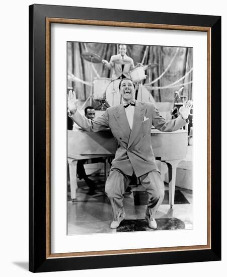 Cab Calloway, Flamboyant African America Bandleader and Singer with His Orchestra, 1957-null-Framed Art Print