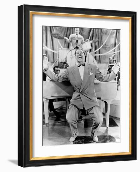 Cab Calloway, Flamboyant African America Bandleader and Singer with His Orchestra, 1957-null-Framed Art Print