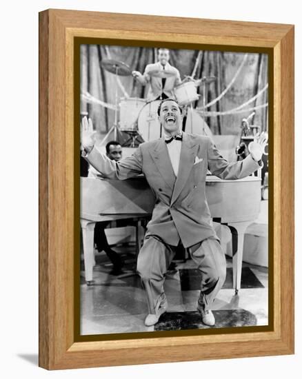 Cab Calloway, Flamboyant African America Bandleader and Singer with His Orchestra, 1957-null-Framed Stretched Canvas