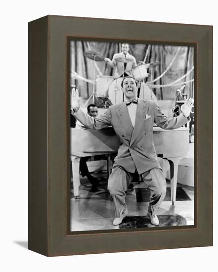 Cab Calloway, Flamboyant African America Bandleader and Singer with His Orchestra, 1957-null-Framed Stretched Canvas