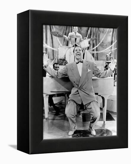 Cab Calloway, Flamboyant African America Bandleader and Singer with His Orchestra, 1957-null-Framed Stretched Canvas