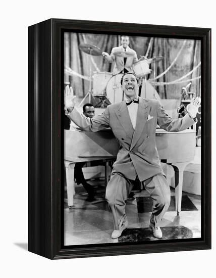 Cab Calloway, Flamboyant African America Bandleader and Singer with His Orchestra, 1957-null-Framed Stretched Canvas