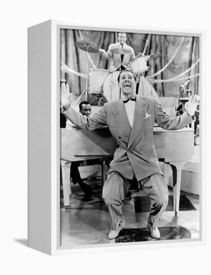 Cab Calloway, Flamboyant African America Bandleader and Singer with His Orchestra, 1957-null-Framed Stretched Canvas