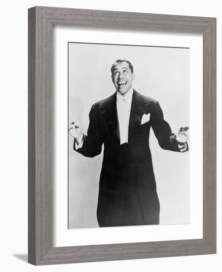 Cab Calloway, Flamboyant African America Bandleader Holding Conductor's Baton. 1951-null-Framed Art Print