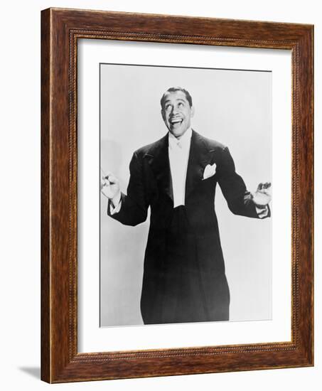 Cab Calloway, Flamboyant African America Bandleader Holding Conductor's Baton. 1951-null-Framed Art Print