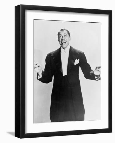 Cab Calloway, Flamboyant African America Bandleader Holding Conductor's Baton. 1951-null-Framed Art Print