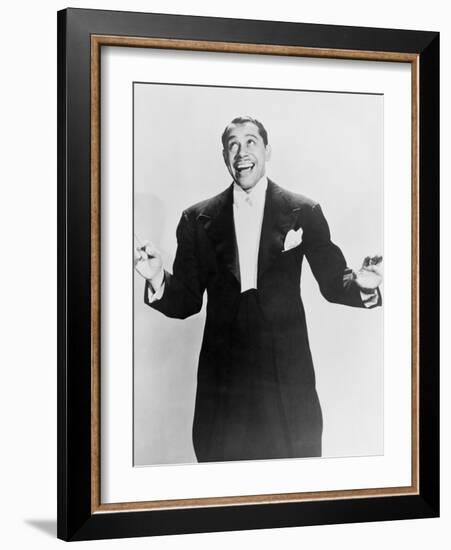 Cab Calloway, Flamboyant African America Bandleader Holding Conductor's Baton. 1951-null-Framed Art Print