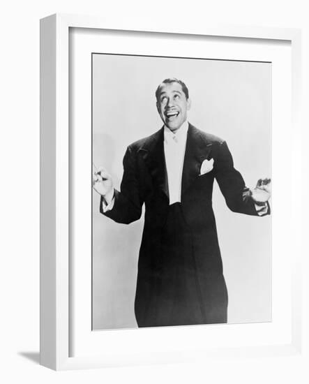 Cab Calloway, Flamboyant African America Bandleader Holding Conductor's Baton. 1951-null-Framed Art Print