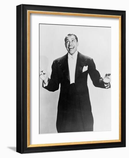 Cab Calloway, Flamboyant African America Bandleader Holding Conductor's Baton. 1951-null-Framed Art Print