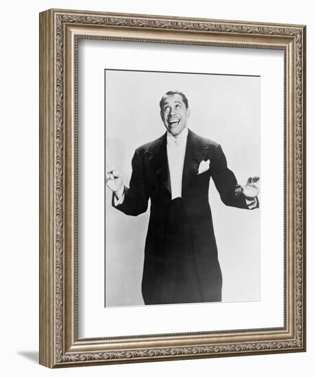 Cab Calloway, Flamboyant African America Bandleader Holding Conductor's Baton. 1951-null-Framed Art Print