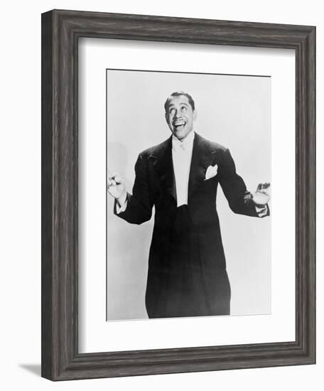 Cab Calloway, Flamboyant African America Bandleader Holding Conductor's Baton. 1951-null-Framed Art Print