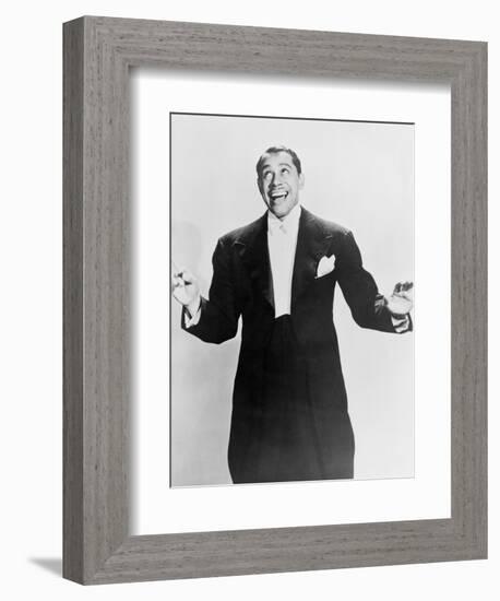 Cab Calloway, Flamboyant African America Bandleader Holding Conductor's Baton. 1951-null-Framed Art Print