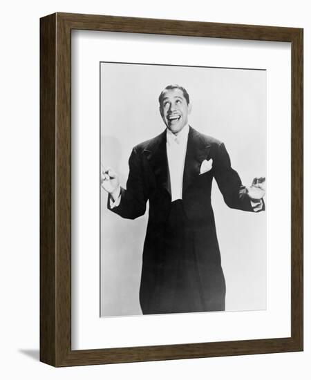 Cab Calloway, Flamboyant African America Bandleader Holding Conductor's Baton. 1951-null-Framed Art Print