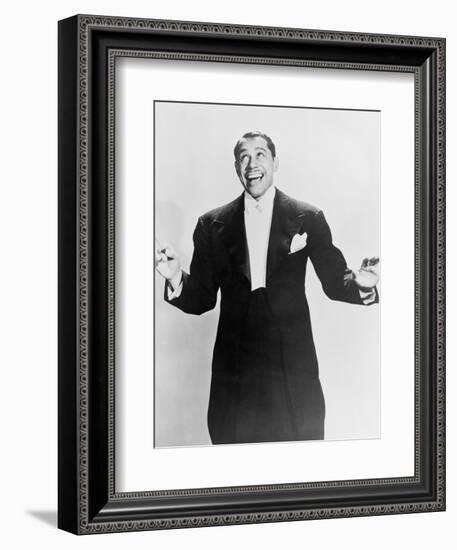 Cab Calloway, Flamboyant African America Bandleader Holding Conductor's Baton. 1951-null-Framed Art Print