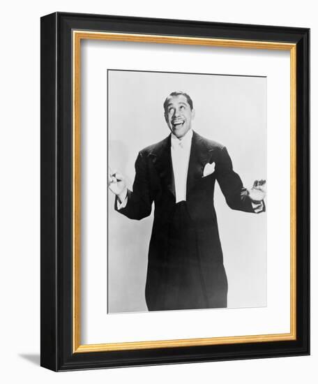 Cab Calloway, Flamboyant African America Bandleader Holding Conductor's Baton. 1951-null-Framed Art Print