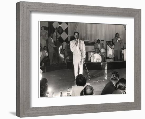 Cab Calloway Performing at the Clover Club, C.1950-null-Framed Photographic Print