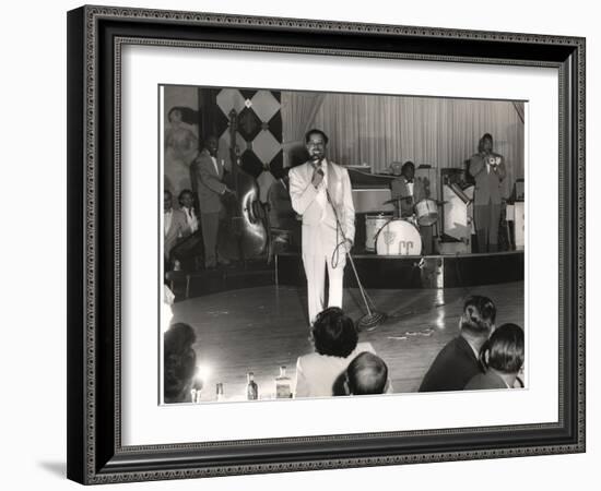 Cab Calloway Performing at the Clover Club, C.1950-null-Framed Photographic Print