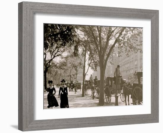 Cab Stand at Madison Square, New York-null-Framed Photo