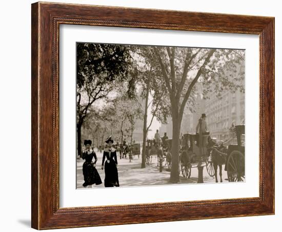 Cab Stand at Madison Square, New York-null-Framed Photo