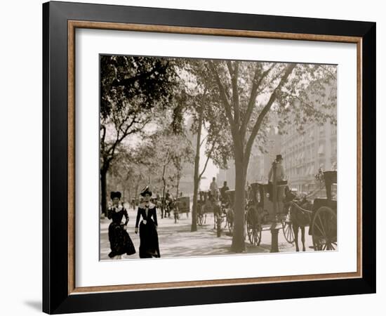 Cab Stand at Madison Square, New York-null-Framed Photo