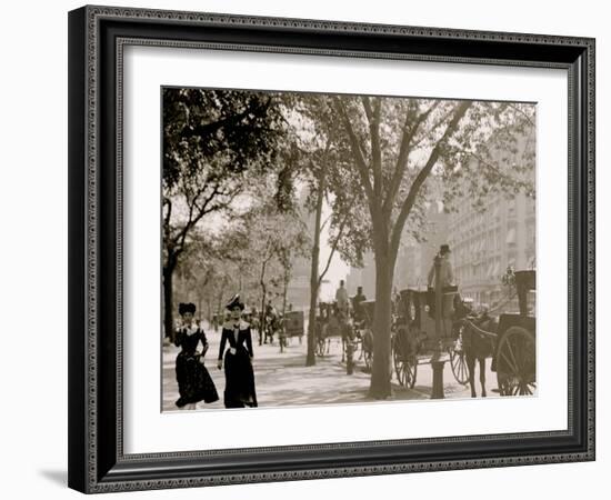 Cab Stand at Madison Square, New York-null-Framed Photo