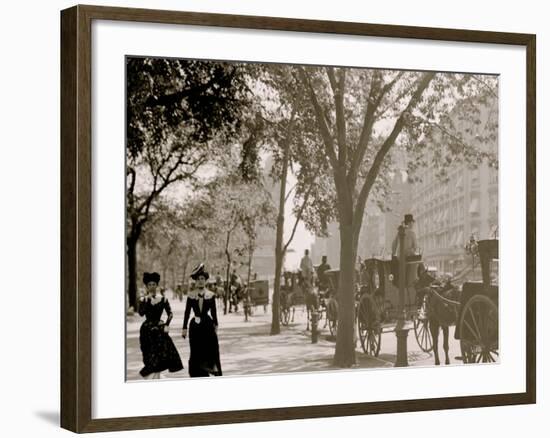 Cab Stand at Madison Square, New York-null-Framed Photo