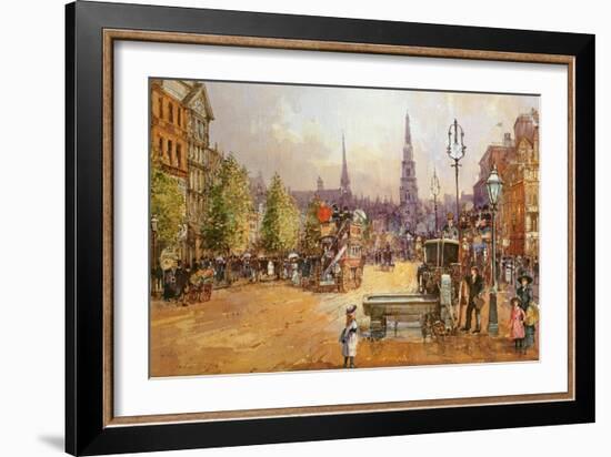 Cab Stand in the Strand-John White-Framed Giclee Print