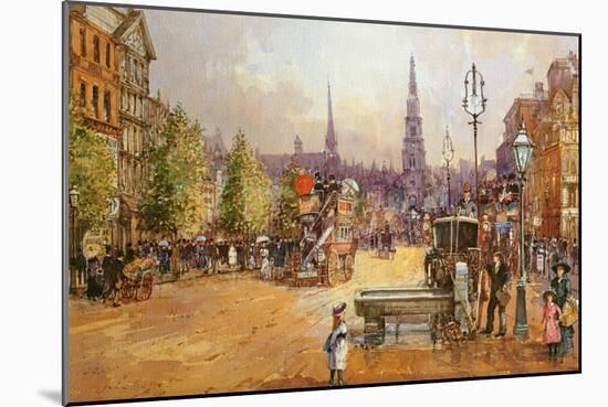 Cab Stand in the Strand-John White-Mounted Giclee Print