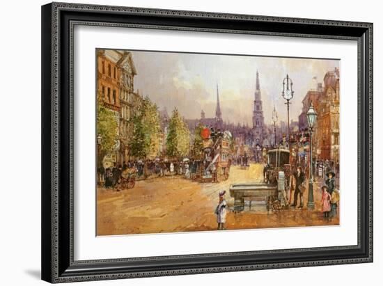 Cab Stand in the Strand-John White-Framed Giclee Print