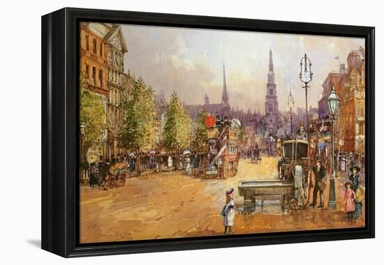Cab Stand in the Strand-John White-Framed Premier Image Canvas