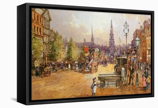 Cab Stand in the Strand-John White-Framed Premier Image Canvas