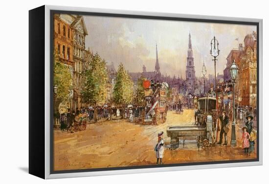 Cab Stand in the Strand-John White-Framed Premier Image Canvas