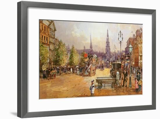 Cab Stand in the Strand-John White-Framed Giclee Print