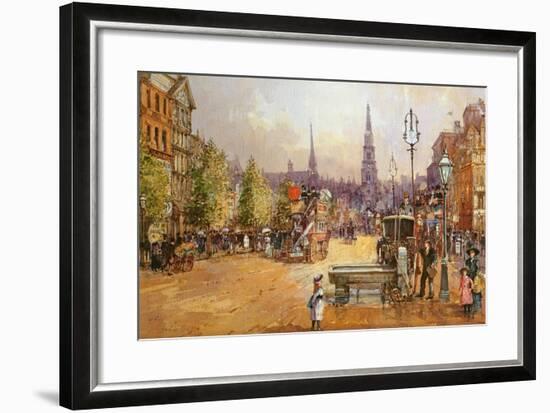 Cab Stand in the Strand-John White-Framed Giclee Print