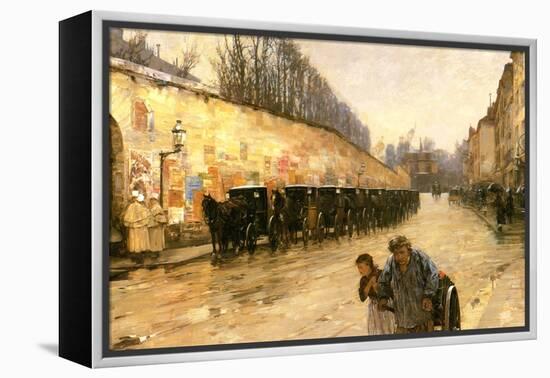 Cab Station, Rue Bonaparte, Paris, 1887-Childe Hassam-Framed Premier Image Canvas