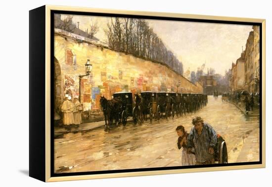 Cab Station, Rue Bonaparte, Paris, 1887-Childe Hassam-Framed Premier Image Canvas