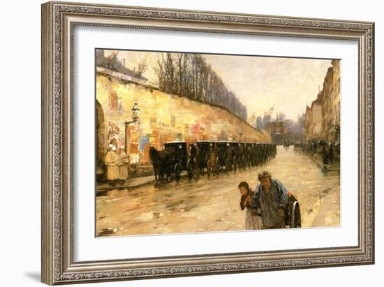 Cab Station, Rue Bonaparte, Paris, 1887-Childe Hassam-Framed Giclee Print