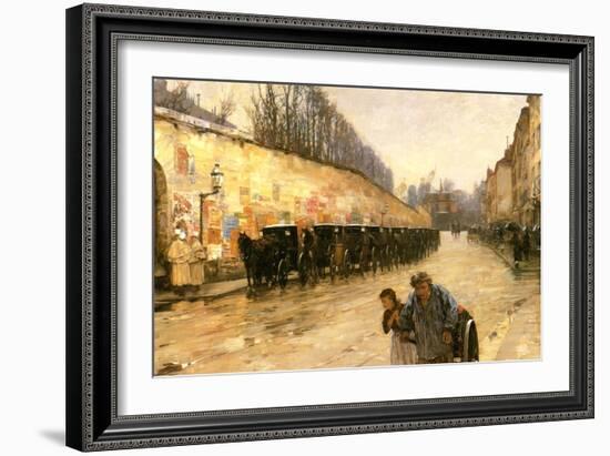 Cab Station, Rue Bonaparte, Paris, 1887-Childe Hassam-Framed Giclee Print