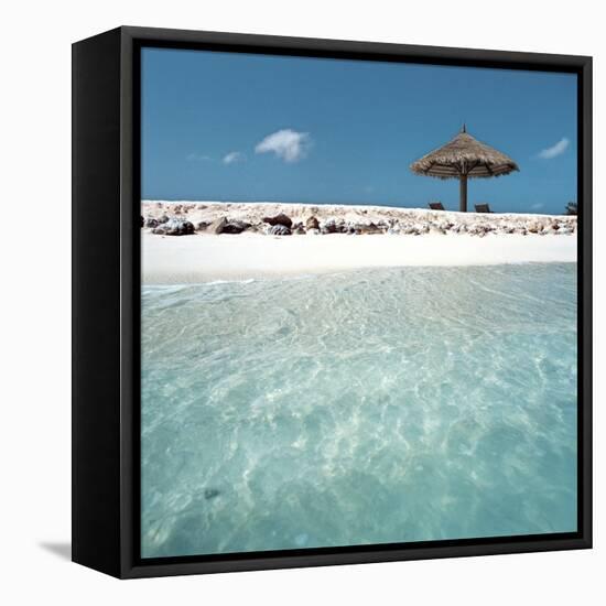 Cabana at the Beach-null-Framed Premier Image Canvas