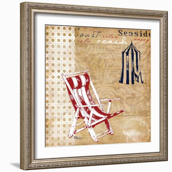 Cabana Beach American Collage I-Paul Brent-Framed Art Print