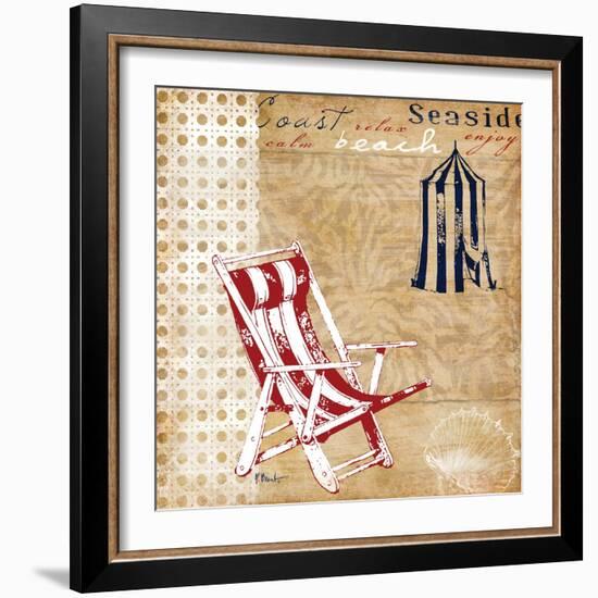 Cabana Beach American Collage I-Paul Brent-Framed Art Print