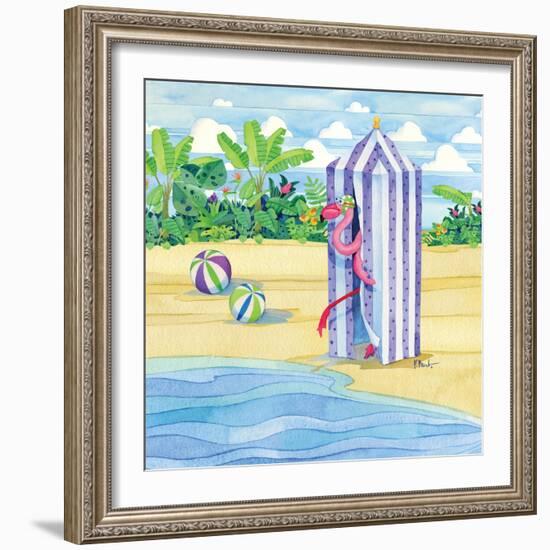 Cabana Flamingo-Paul Brent-Framed Art Print