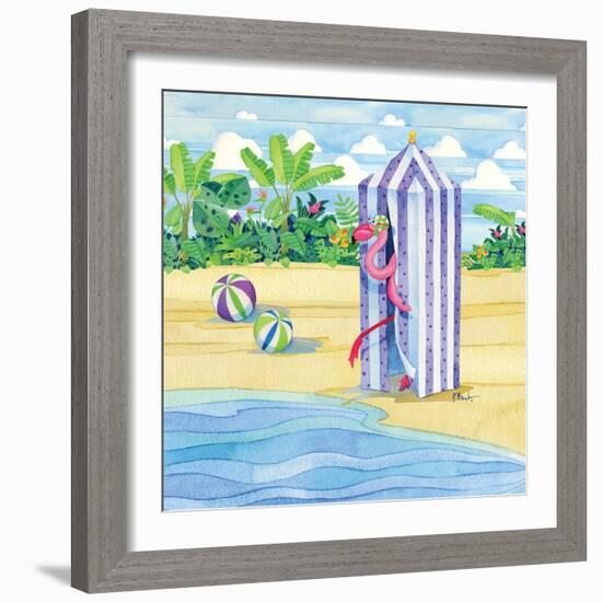 Cabana Flamingo-Paul Brent-Framed Art Print