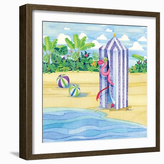 Cabana Flamingo-Paul Brent-Framed Art Print