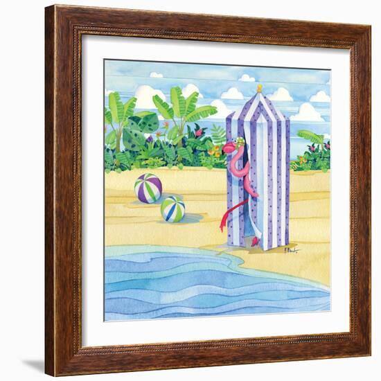 Cabana Flamingo-Paul Brent-Framed Art Print