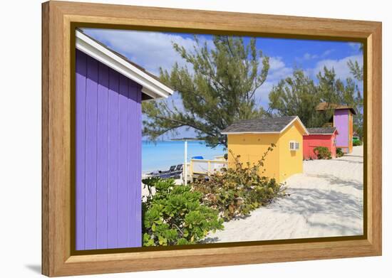 Cabana on Half Moon Cay, Little San Salvador Island, Bahamas, West Indies, Central America-Richard Cummins-Framed Premier Image Canvas