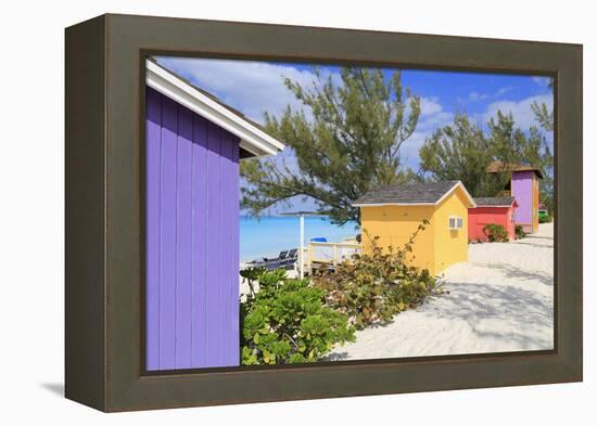 Cabana on Half Moon Cay, Little San Salvador Island, Bahamas, West Indies, Central America-Richard Cummins-Framed Premier Image Canvas