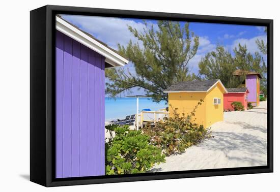 Cabana on Half Moon Cay, Little San Salvador Island, Bahamas, West Indies, Central America-Richard Cummins-Framed Premier Image Canvas